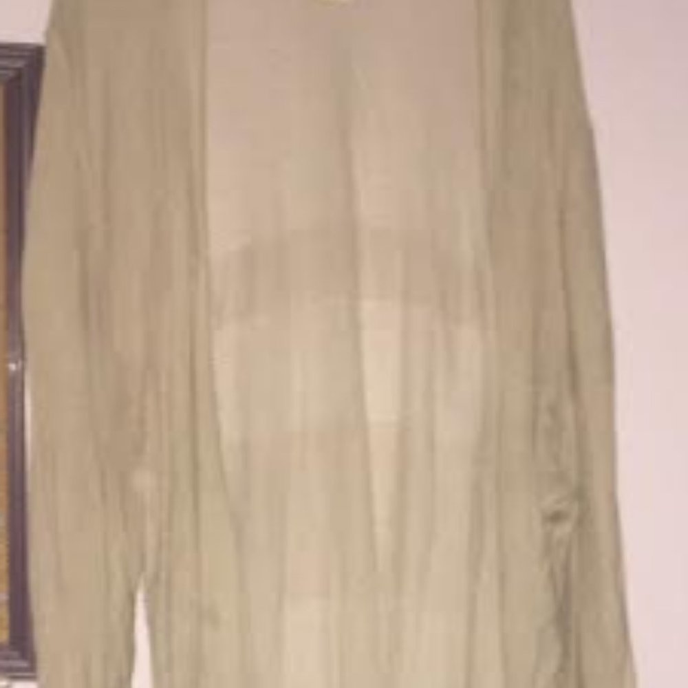 Long Beige High-Low Cardigan - Picture 3 of 4